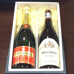 シャンパン&ワインのギフトセット(2本入り)